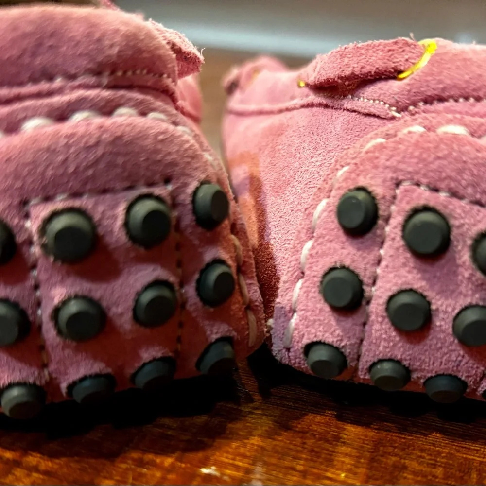 Oscar’s For Kids Capri Pink Leather Suede Loafers — Size 13
